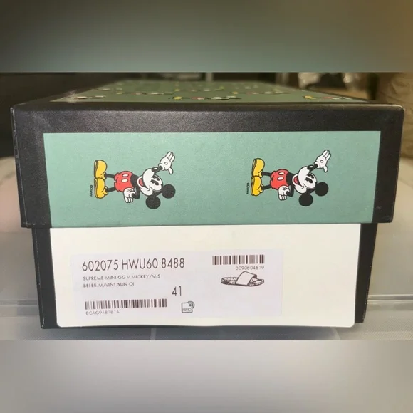 GUCCI DISNEY x MICKEY MOUSE SIGNATURE GG SANDALS SLIDES SZ 9 MEN SZ 11 US 41 IT - Picture 14 of 15